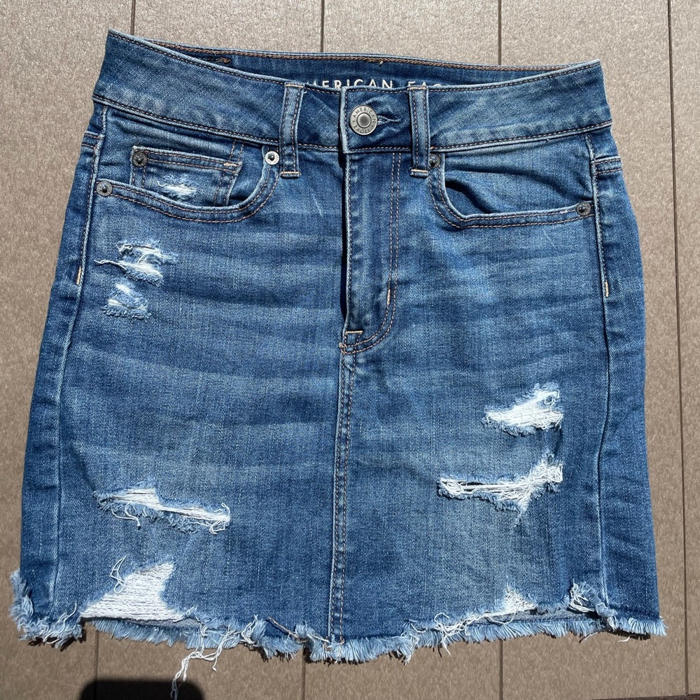 american eagle jean skirt